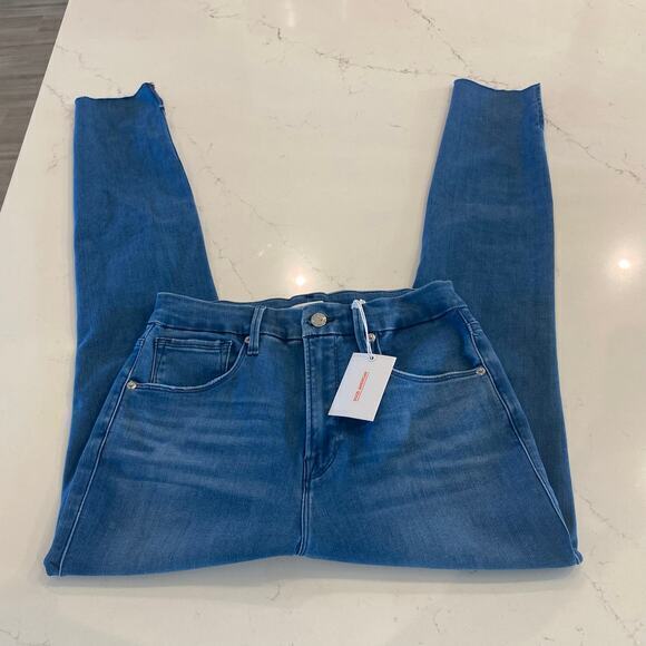 NWT Good American Good Waist Stepped-hem Skinny High-rise Jeans Size 10/30 - Picture 3 of 12